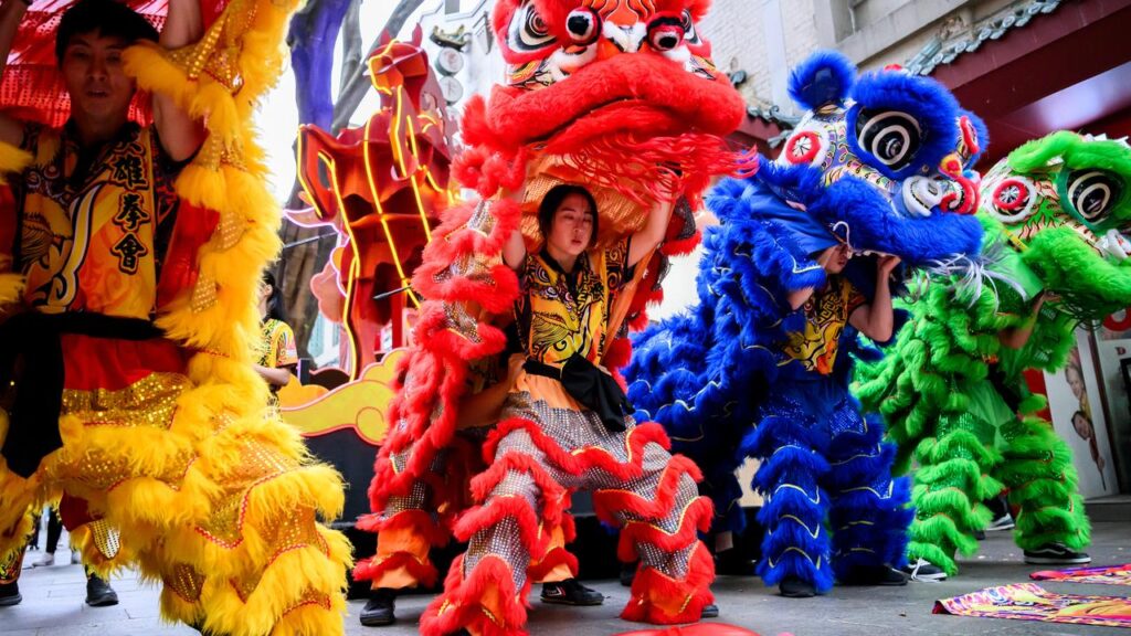 Lion dancers are ready to welcome the Year of the Horse during Lunar New Year celebrations.

