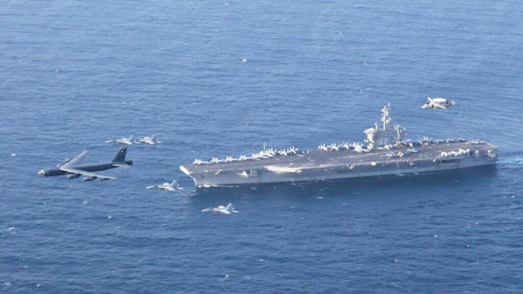 The USS Abraham Lincoln had a fighter jet shoot down an Iranian drone acting “aggressively” near it.
