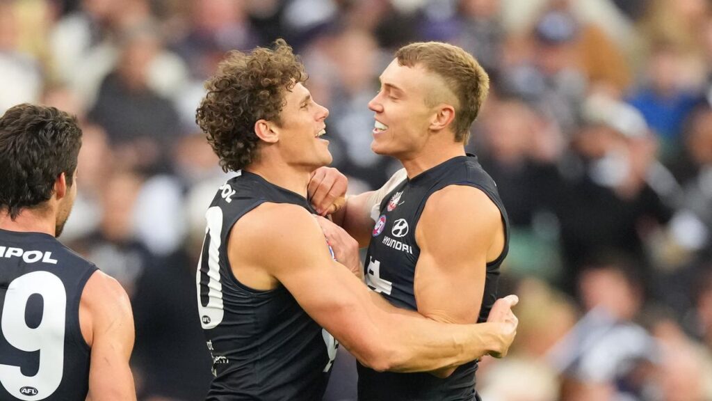 Charlie Curnow and Patrick Cripps could face off in less friendly style when Sydney meet Carlton.
