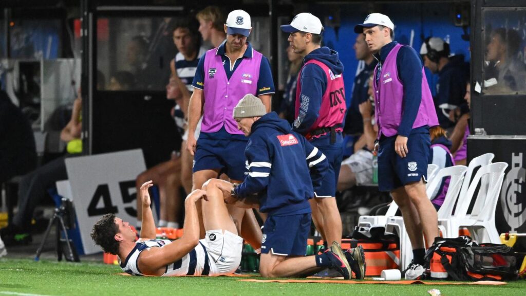 Geelong’s Shannon Neale was at the centre of an injury scare in their pre-season match with Carlton.
