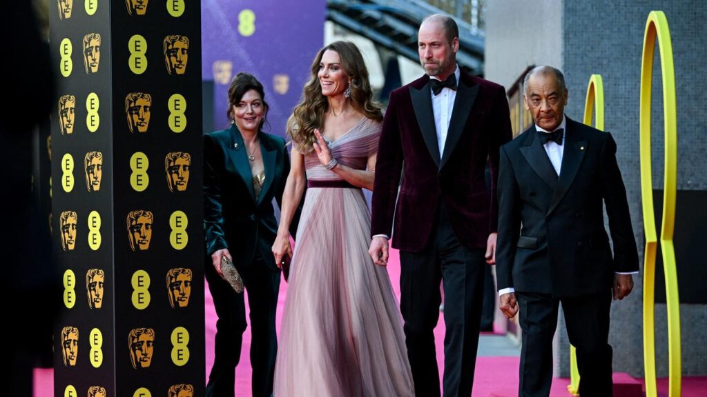 Prince William and Kate, Princess of Wales made a glamorous entrance at the BAFTAs.
