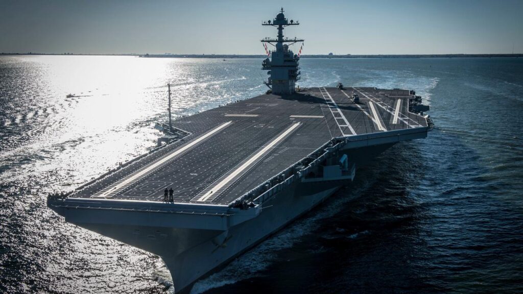 The impending arrival of USS Gerald R Ford underscores the tensions between the US and Iran.
