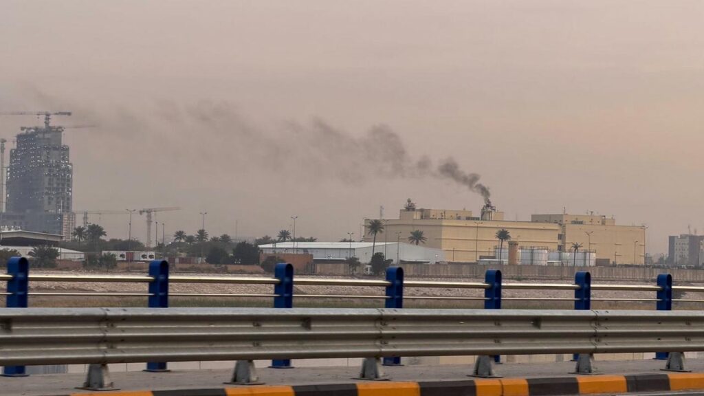 The US embassy in the Iraqi capital was hit in a missile attack as the Iran war continues to rage.
