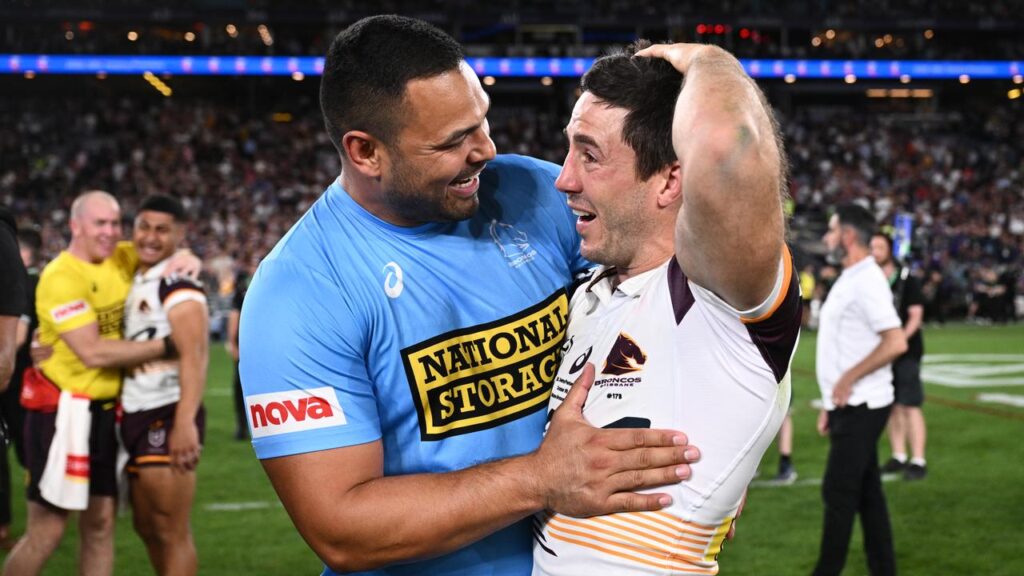 The defensive systems of Ben Te’o (L) remain integral to Brisbane’s premiership defence.
