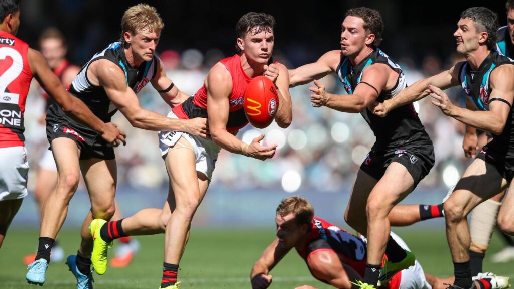Port Adelaide put the squeeze on Essendon in their big win at Adelaide Oval.
