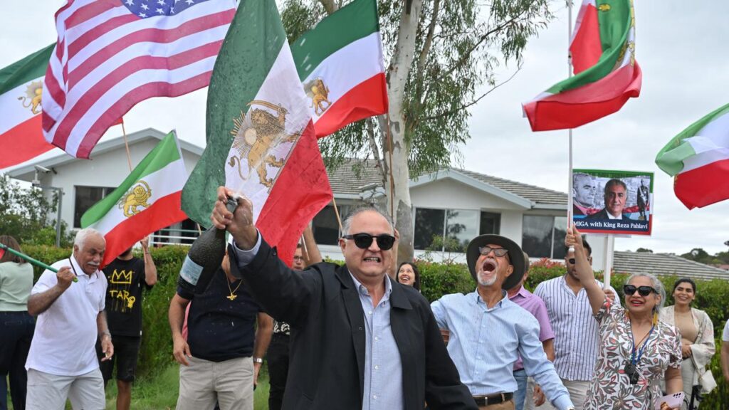 Iranians took to the streets in Australia to celebrate the strikes on Tehran over the weekend.
