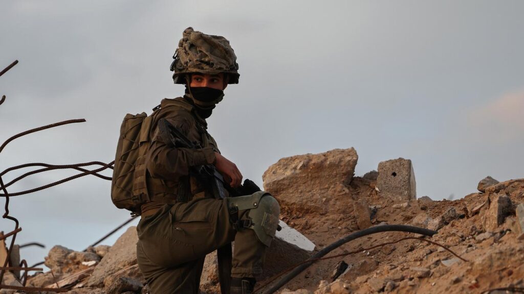 Israeli troops are continuing operations “to eliminate terrorists” in the Gaza Strip, the army says.
