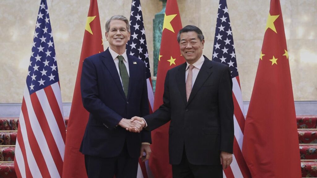 US Treasury Secretary Scott Bessent and China’s Vice Premier He Lifeng are leading talks in Paris.
