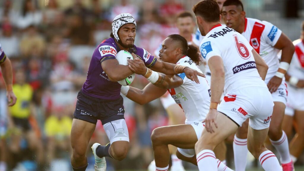 Sua Fa’alogo was the hat-trick hero for the Storm against the Dragons.

