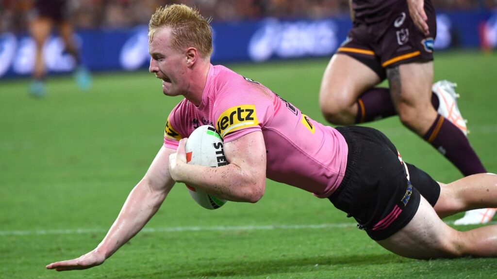 Winger Tom Jenkins started the season on fire for Penrith with two tries against Brisbane.
