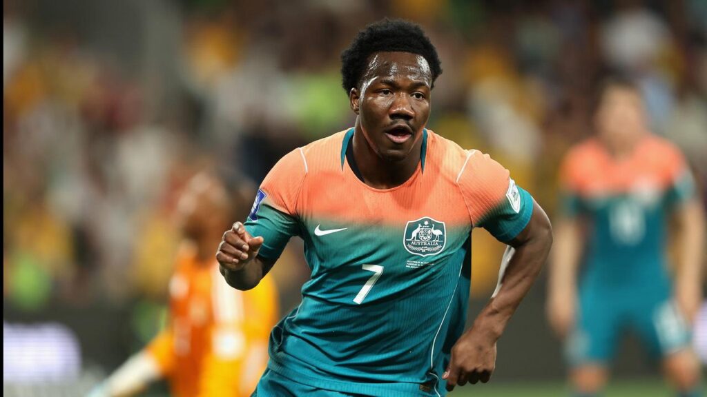 Nestory Irankunda came off the bench to score twice in Australia’s 5-1 drubbing of Curacao.
