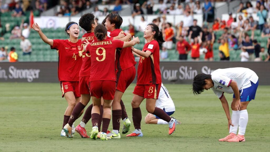 China are celebrating after downing Taiwan in an extra-time Asian Cup quarter-final.
