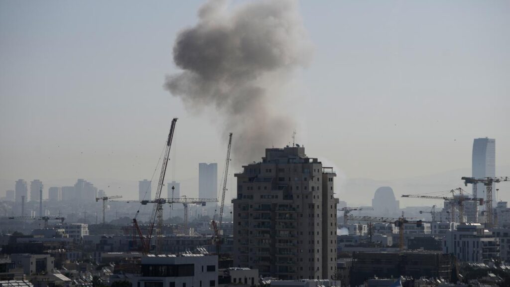 Air raid sirens sounded as Iranian missiles struck Tel Aviv and other parts of Israel.
