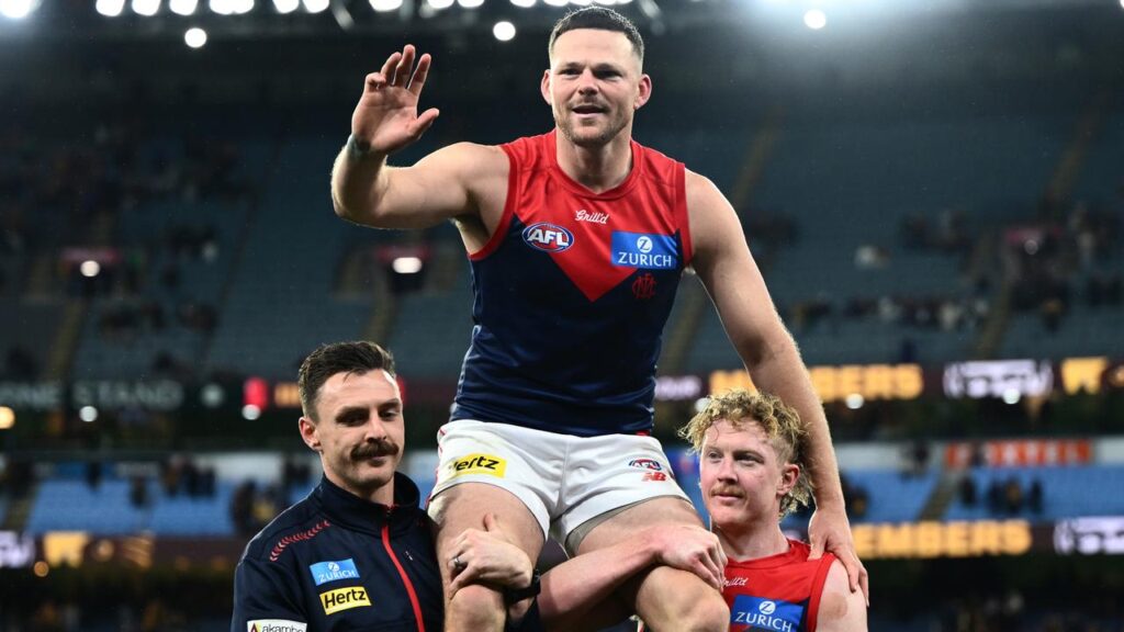 Steven May has played his last game in the AFL, after 251 appearances in Suns and Demons colours.
