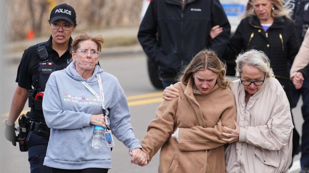 An armed man in a truck rammed into a synagogue in Michigan before he was shot by security.
