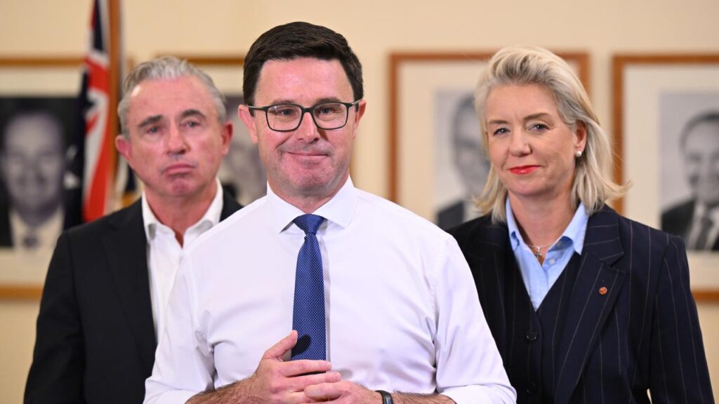 Deputy Kevin Hogan (L) and Senator Bridget McKenzie may contend the Nationals leadership ballot.
