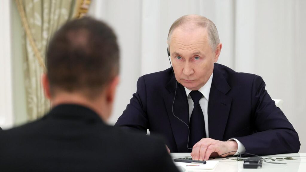 President Vladimir Putin says a “terrorist attack” has sunk a Russian-flagged tanker off Libya.
