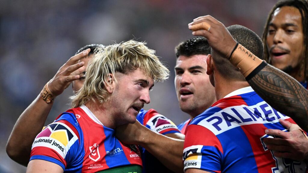 Newcastle ace Fletcher Sharpe (l) will return from his knee injury to face Canterbury on Saturday.
