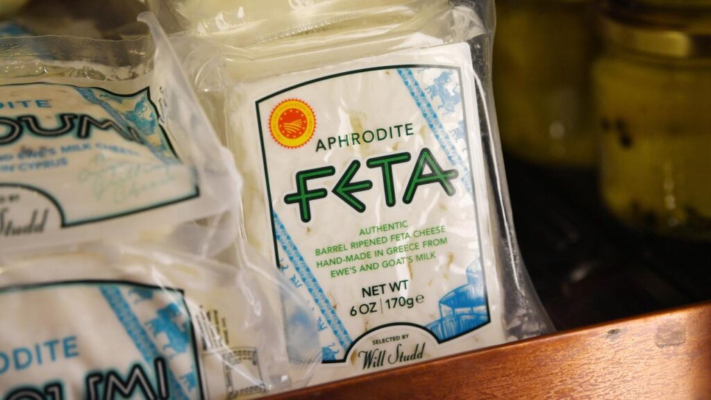 The naming of some local versions of products like feta has been a sticking point in trade talks.
