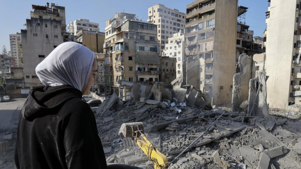 Israeli strikes rattled Beirut through the night and into morning, lighting up the sky.
