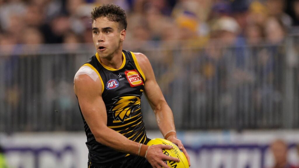 A mystery injury will keep Elijah Hewett out of the Eagles’ clash with the Gold Coast Suns. 
