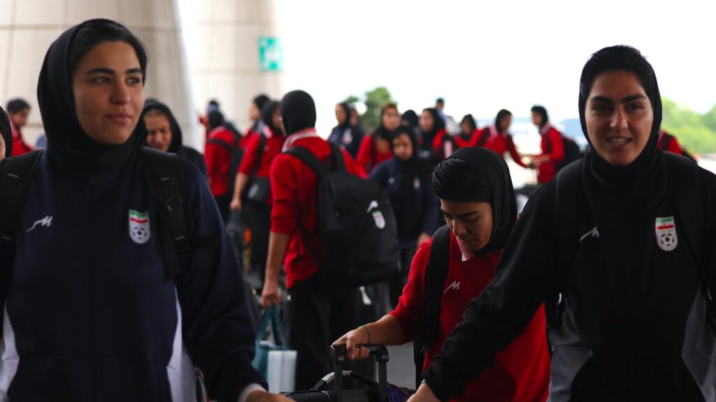 Members of the Iranian women’s national soccer team have arrived back in Teheran.
