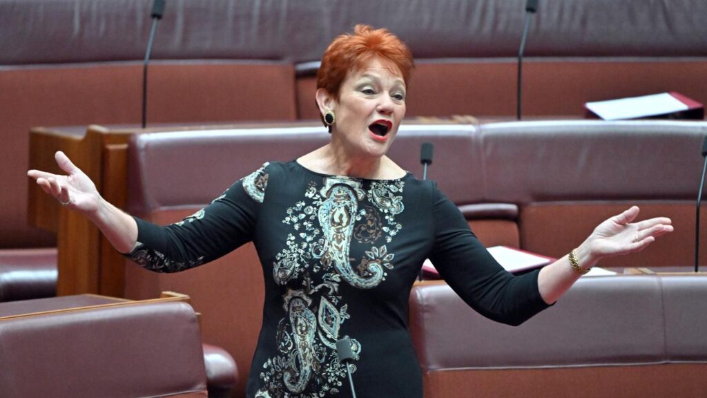 Pauline Hanson’s One Nation is projected to win between 46 and 55 electorates in an election.
