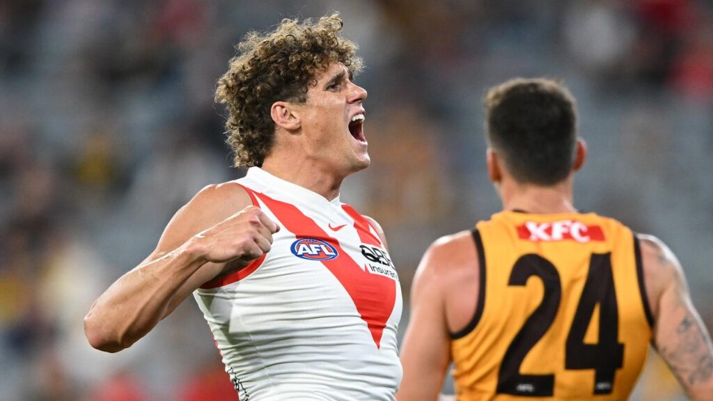 Charlie Curnow started well but turned in a quiet display for the Swans in the loss to the Hawks.
