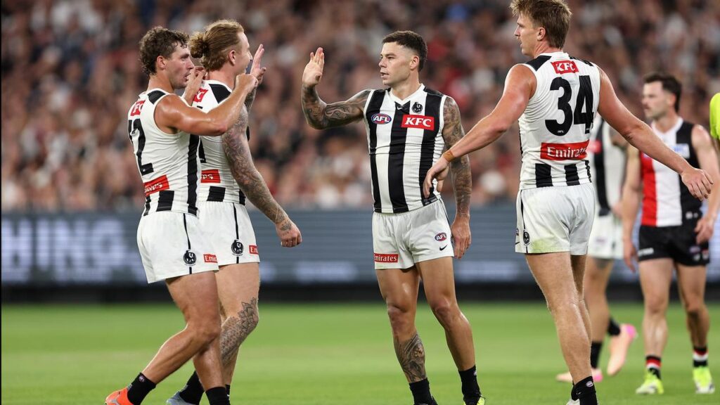Job done: Collingwood have started their season with a 12-point win over St Kilda.
