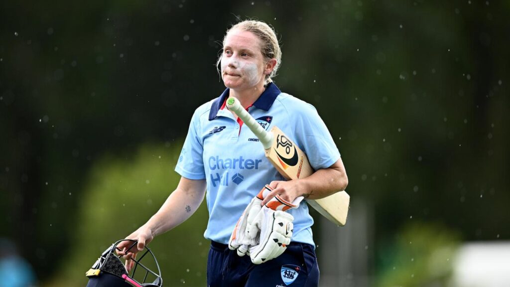 Over and out: Alyssa Healy hit 64 in her final game, but couldn’t go out a winner for NSW.
