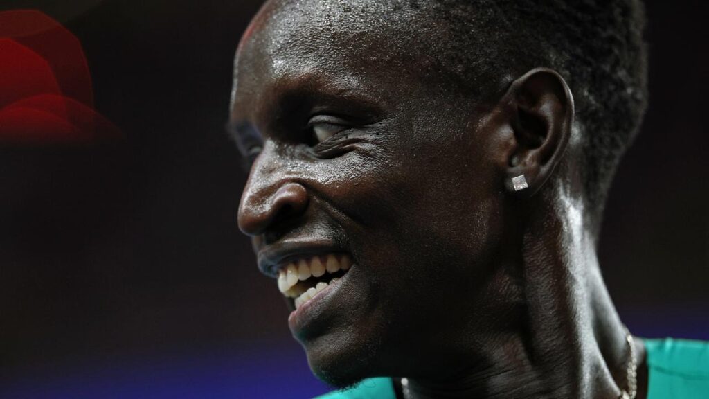 Peter Bol was all smiles after reaching the 800m final at the World Indoor Championships in Poland.
