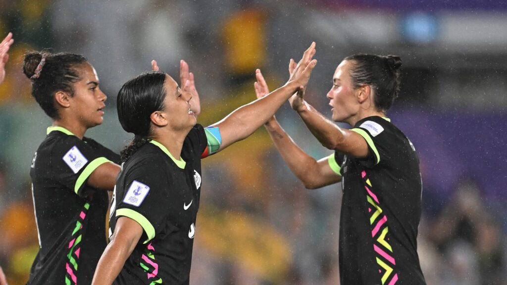 Mary Fowler, Sam Kerr and Caitlin Foord represent Australia’s best strike force.
