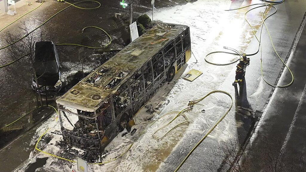 Six people have died in a bus fire near the Swiss capital, while three others are in hospital.
