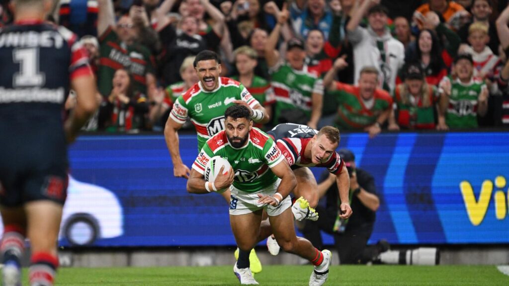 All eyes were on Alex Johnston during South Sydney’s NRL clash with the Sydney Roosters.
