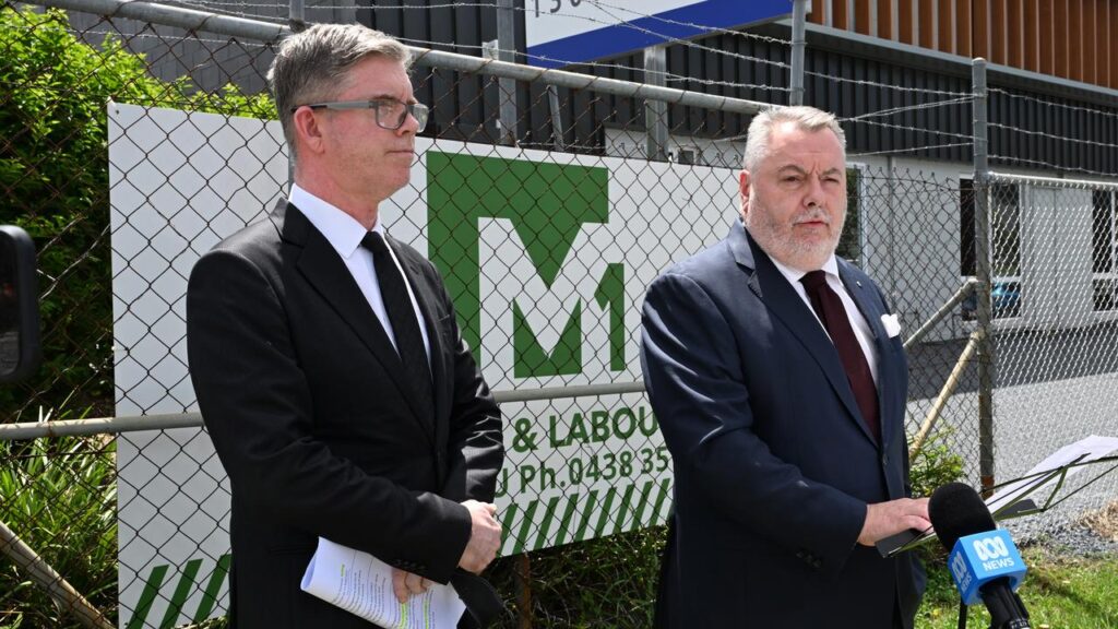 Inquiry officials Patrick Wheelahan and Stuart Wood questioned M1 Traffic Control’s new operation.
