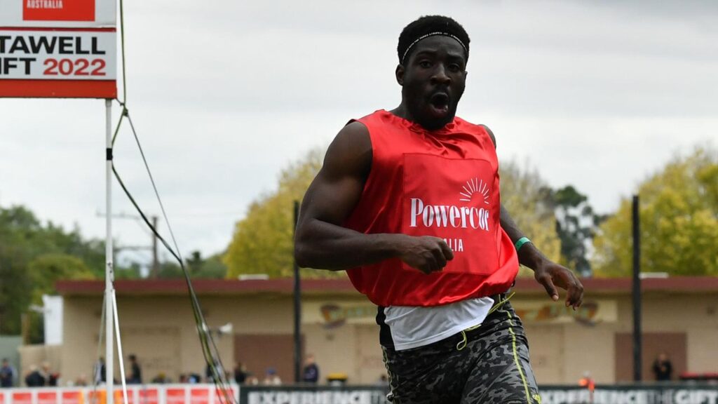US-based Aussie sprinter Eddie Nketia (right) has been tipped for big things on the track.
