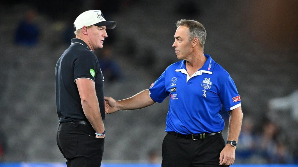 Pressure is mounting on Carlton head coach Michael Voss after the loss to Alastair Clarkson’s ‘Roos.
