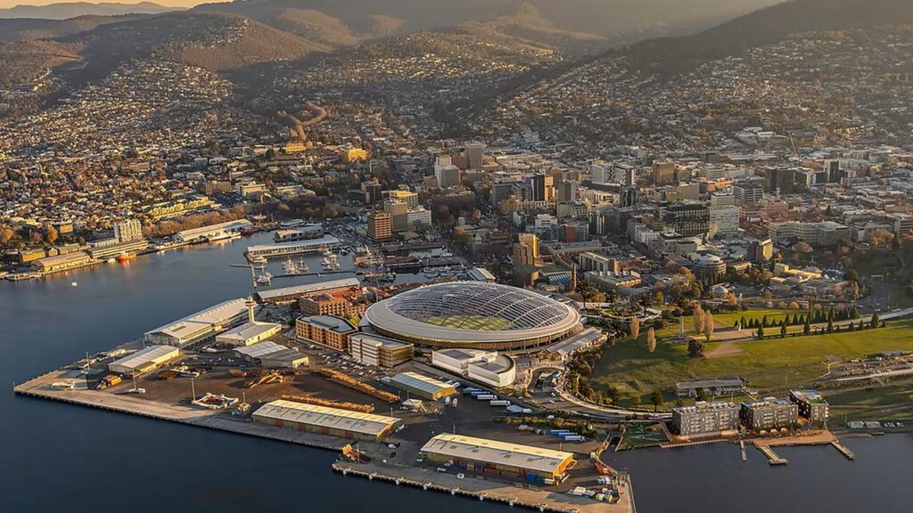 Hobart’s $1.13 billion Macquarie Point stadium will be the home of the Tasmania Devils AFL club.
