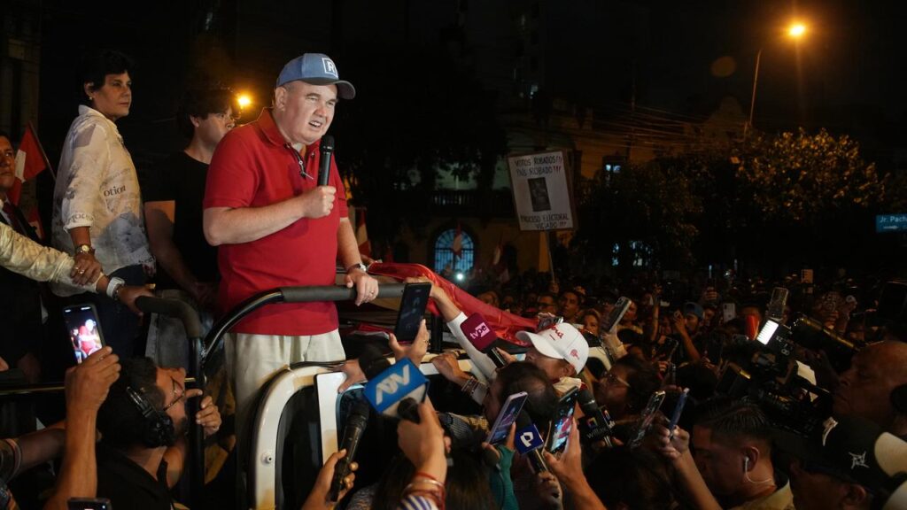 Former Lima mayor Rafael Lopez Aliaga is currently in second place in Peru’s presidential election.
