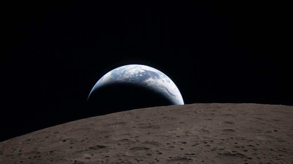 NASA’s Artemis II crew captured an ‘earthset’ as they flew around the moon.
