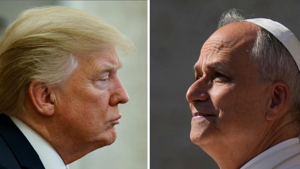 As President Donald Trump feud with the Pope continues, he posts a picture of him with Jesus.
