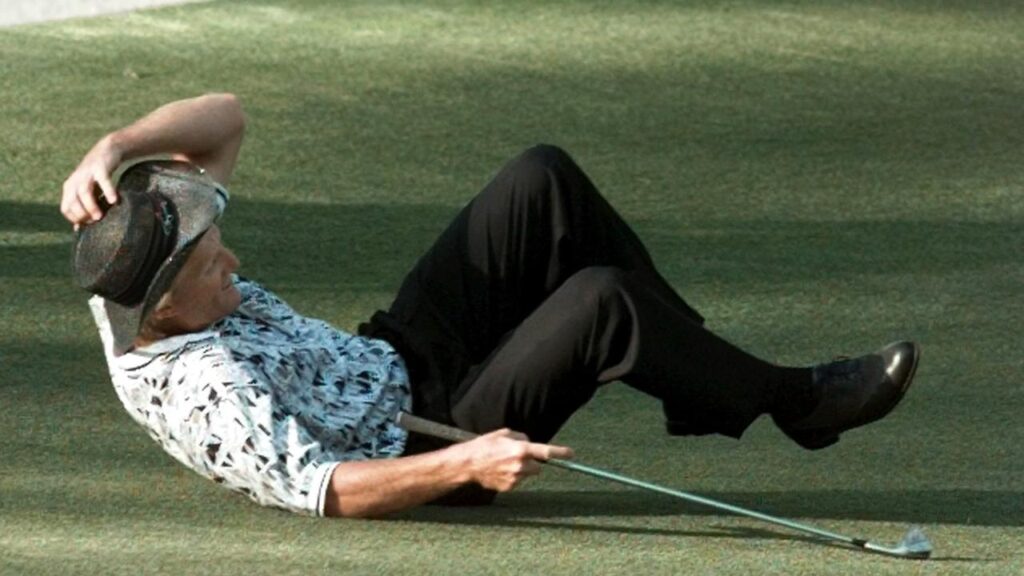 Greg Norman’s agonising 1996 Masters collapse at Augusta National still gets tongues wagging.
