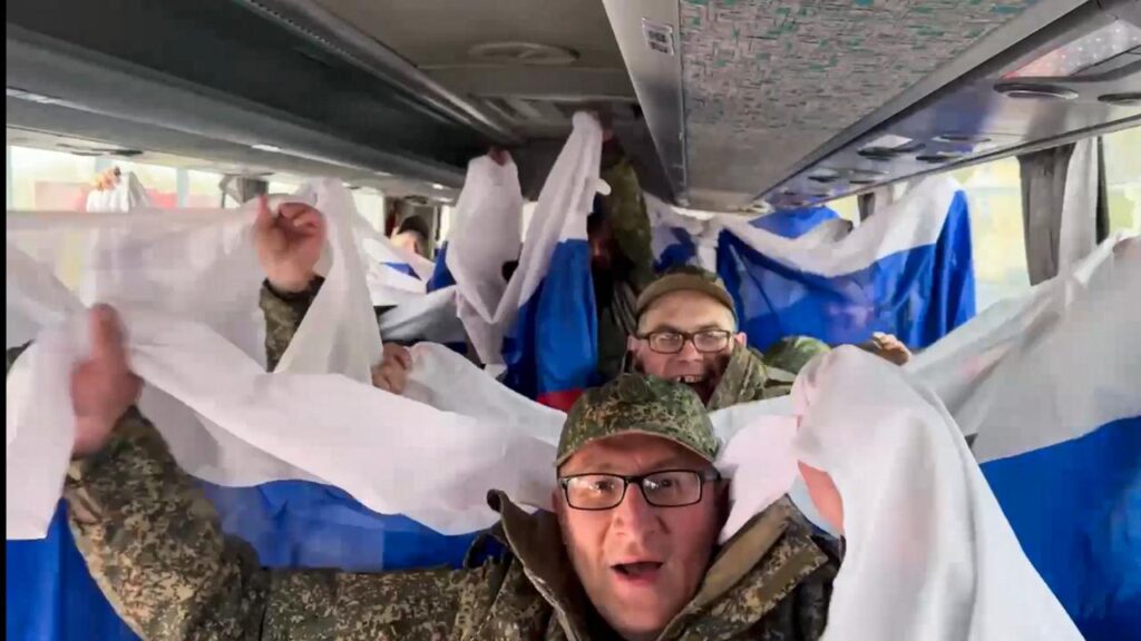 Russian prisoners of war have been released by Ukrainian authorities and taken to Belarus.
