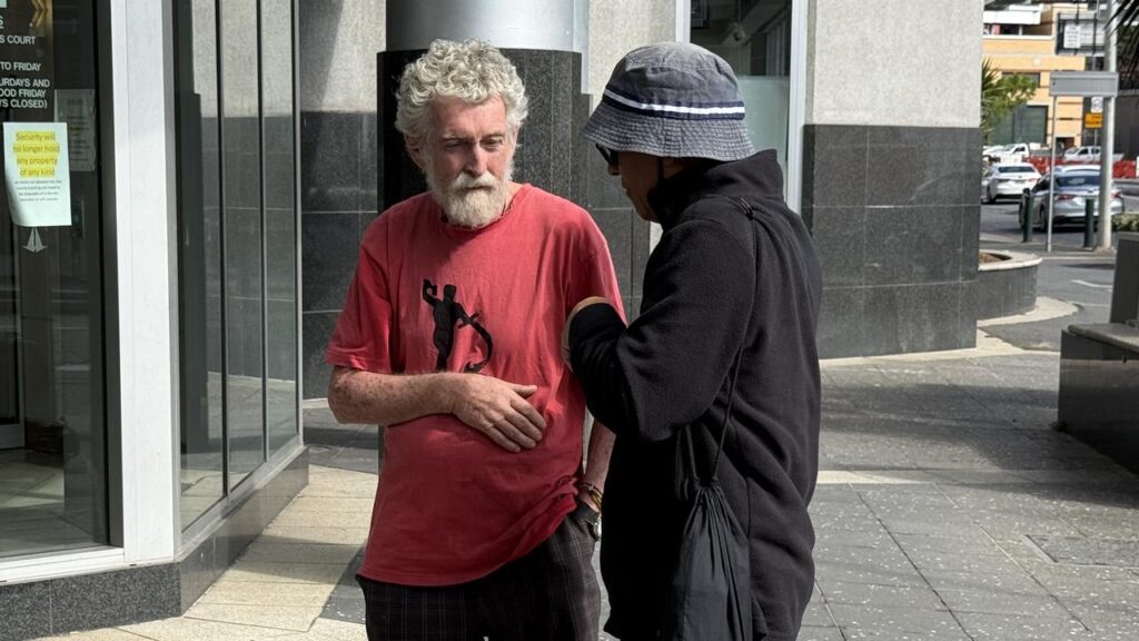Activist Jim Dowling (left) has labelled the charge against him for using a banned phrase “insane”.
