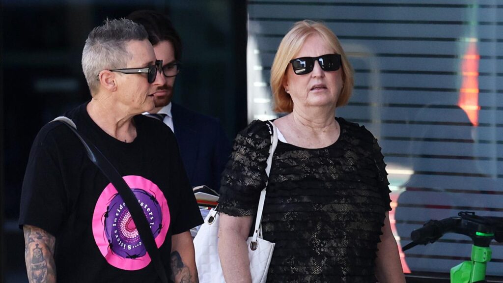 Maree Crabtree (right) is accused of murdering her adult son with an overdose of painkillers.
