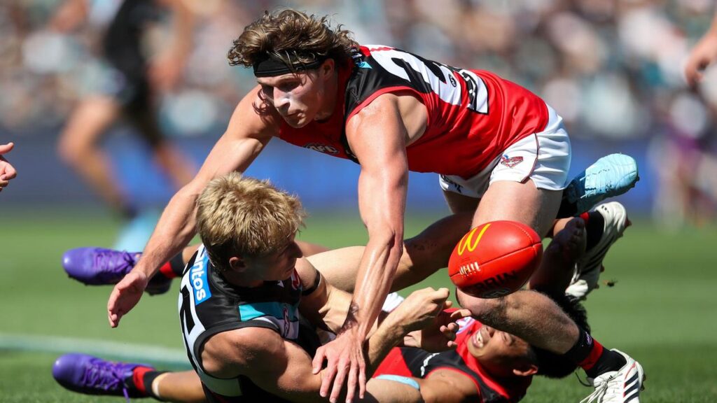 Xavier Duursma and his Essendon teammates are scrambling for their first AFL win this season.
