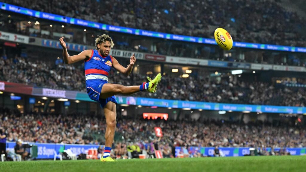 Artie Jones starred but went off with a hamstring strain in the Bulldogs’ win over Essendon.
