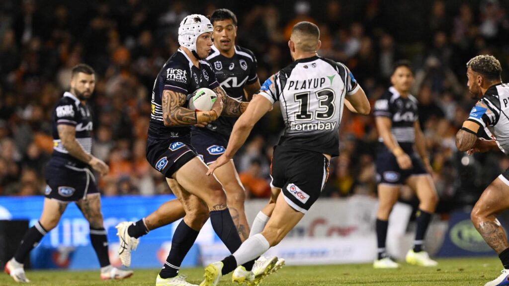 Jordan Riki has felt invincible for Brisbane whiie wearing headgear.
