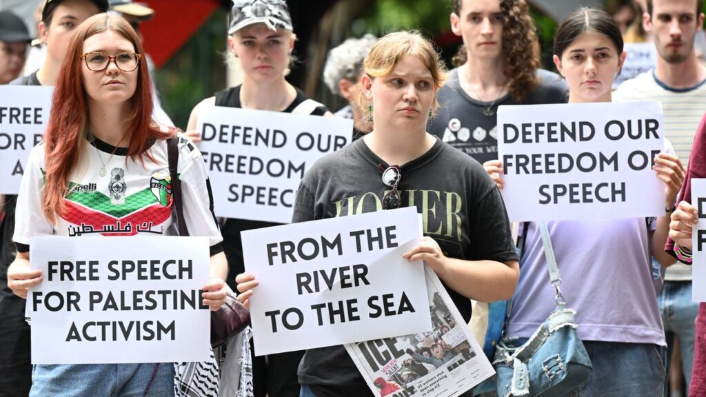 The Queensland government’s ban of two phrases deemed anti-Semitic has led to numerous protests.
