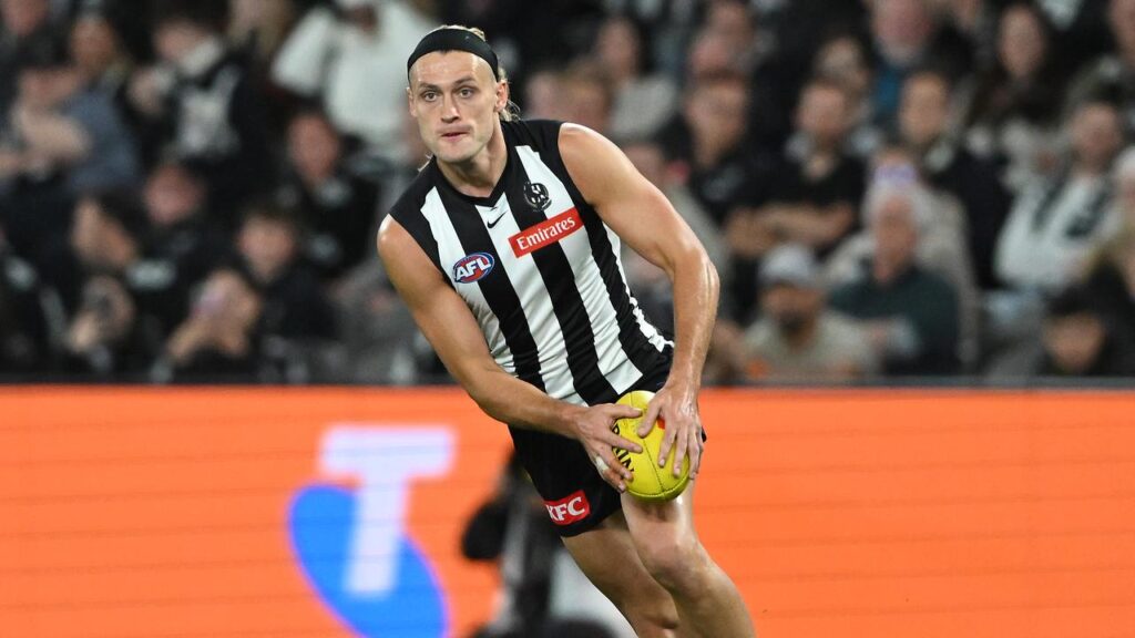 Collingwood captain Darcy Moore will be a keen spectator, not player, at the MCG on Anzac Day.
